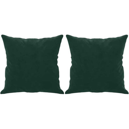 2-Sitzer Sofa Dunkelgrün mit Schlaffunktion & Zierkissen