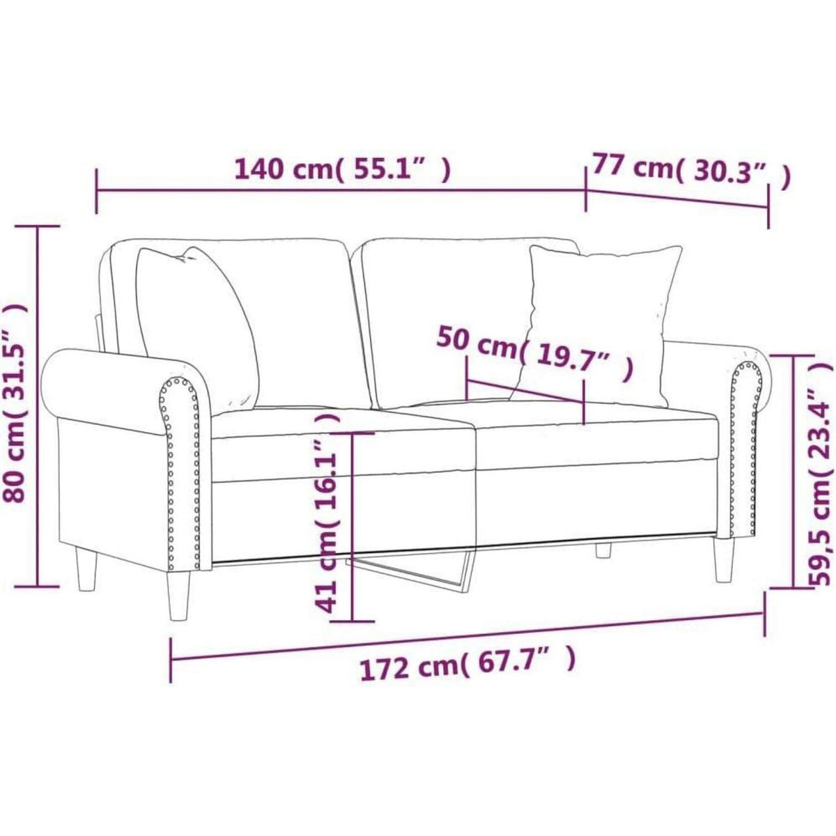 2-Sitzer Sofa mit Schlaffunktion, Blau, Samt, 140cm