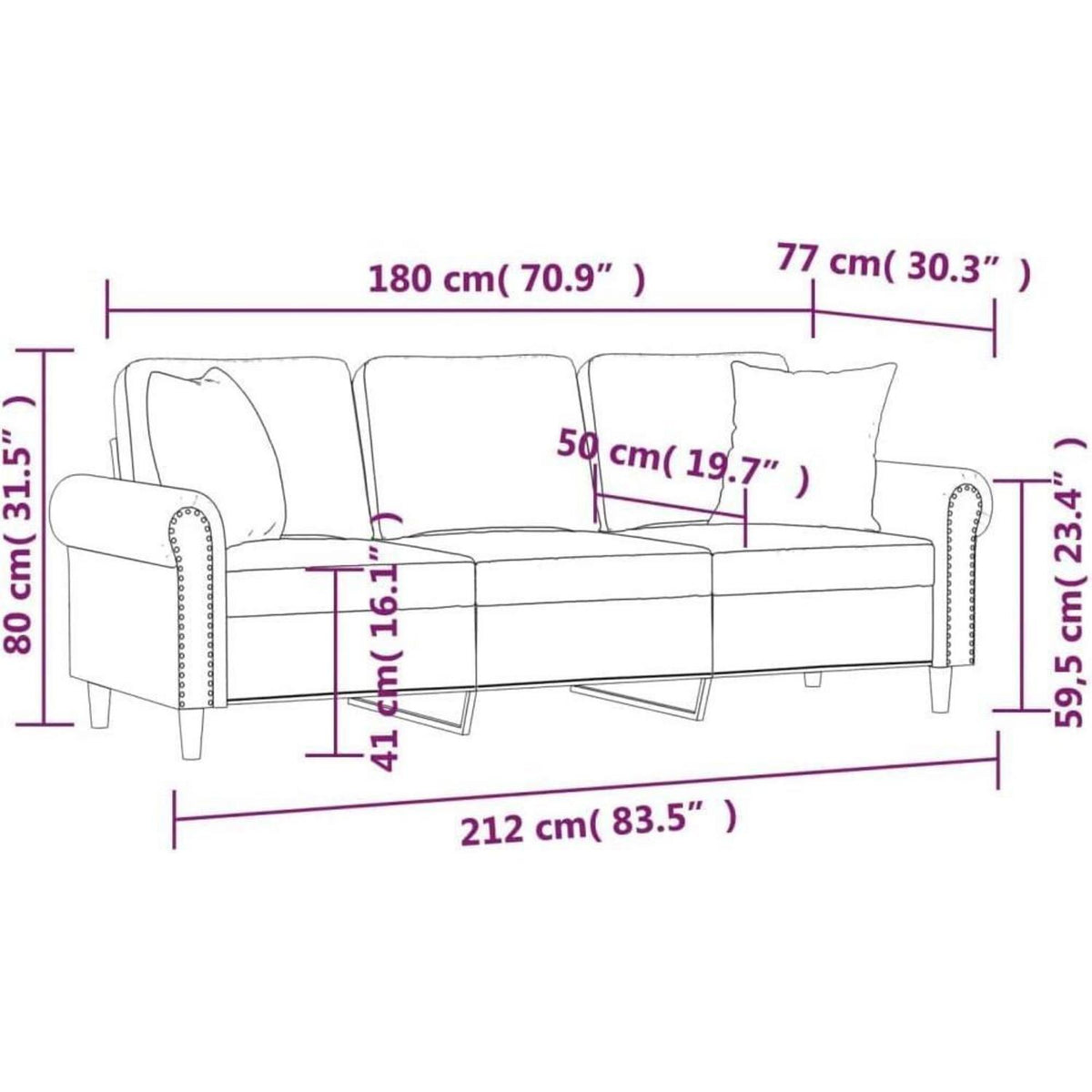 3-Sitzer Samtsofa Modern Hellgrau – Bequemes Mini Sofa