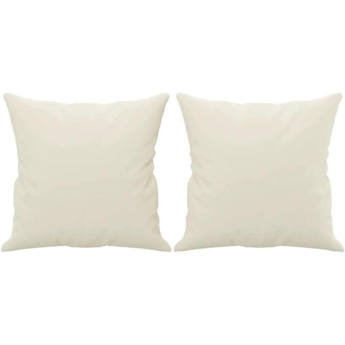 2-Sitzer Sofa Creme – Samt Couch mit Kissen & Armlehnen