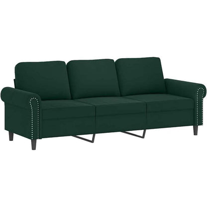 3-Sitzer Sofa Dunkelgrün Samt – Modernes Wohnzimmer Sofa 180cm