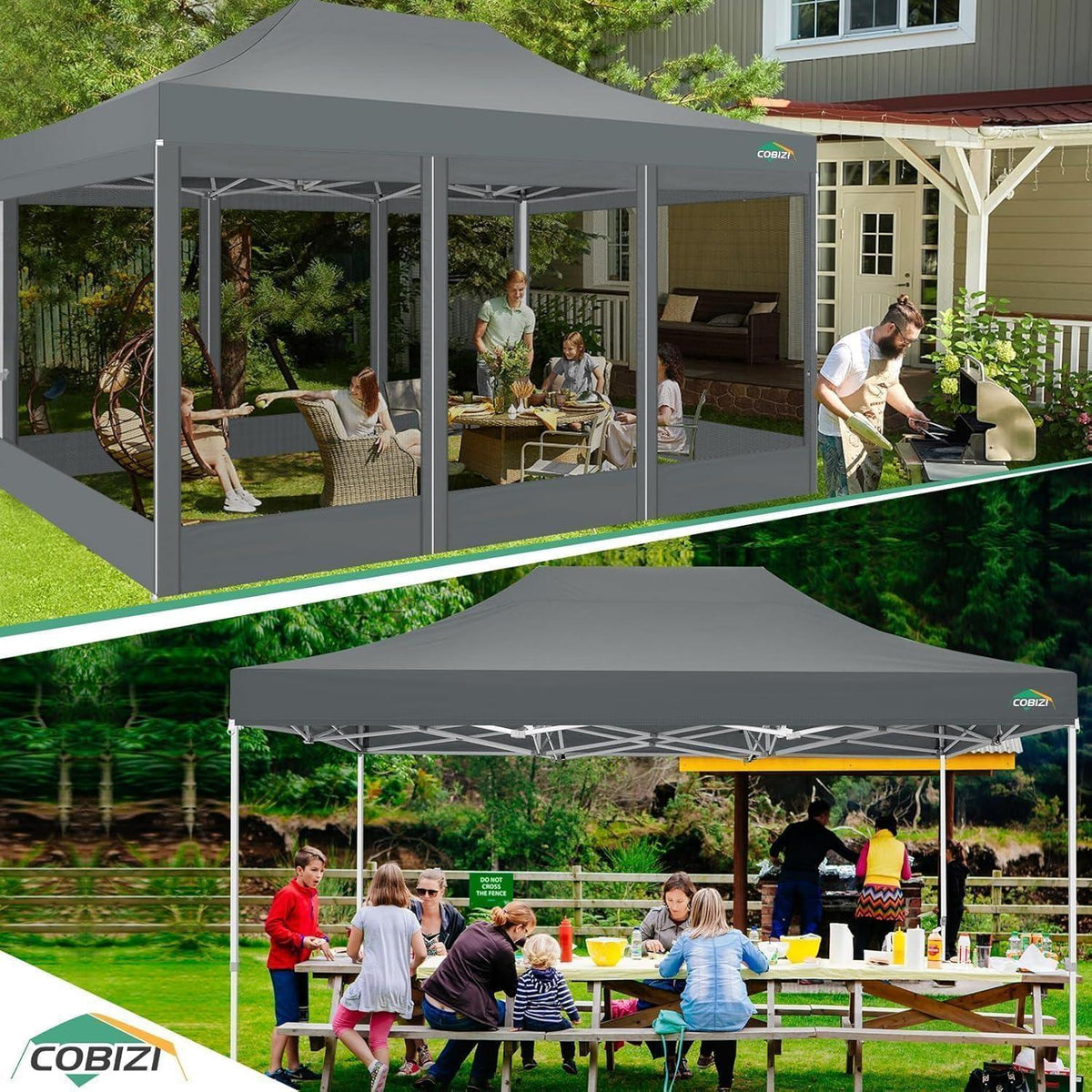 3x4.5m Faltpavillon wasserdicht – UV-Schutz & Mesh-Wände