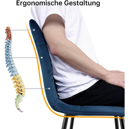 Esstisch Set mit 4 Samtstühlen – 140x80cm Holz Küchentisch