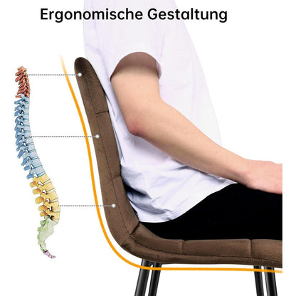 Esstisch Set mit 4 Samtstühlen – Helles Holz 140x80cm
