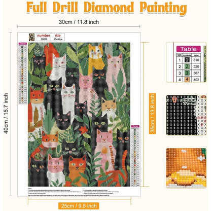 5D Diamant Painting Katze – DIY Mosaik Bild für Erwachsene