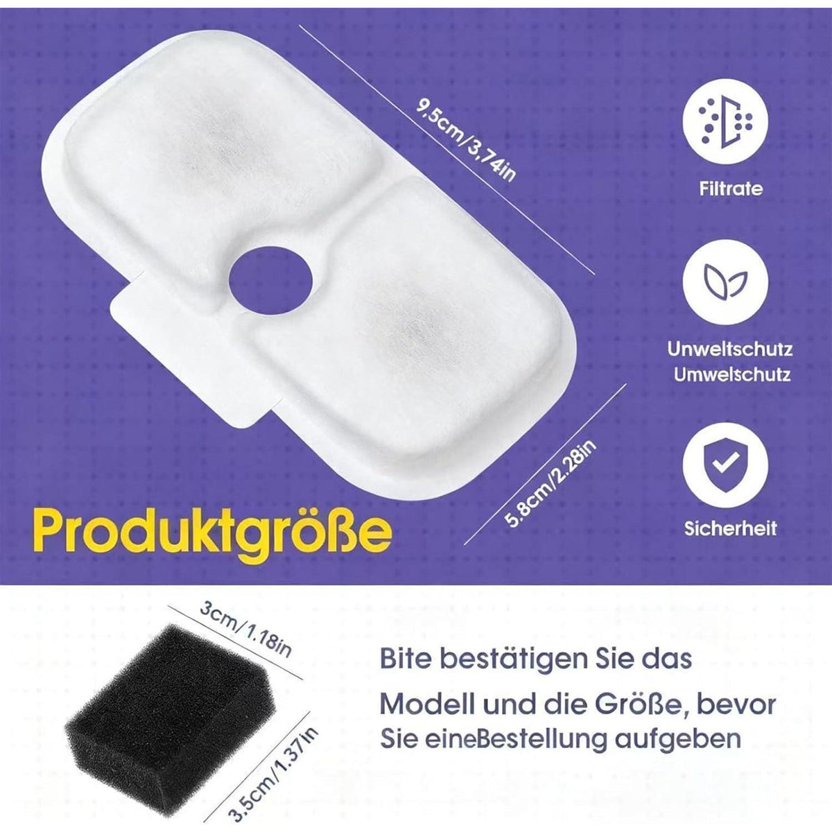 Katzenbrunnen Filter für Petlibro Dockstream – 16er Pack