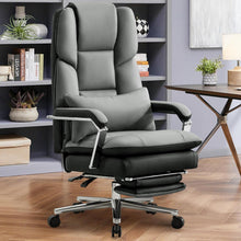Ergonomischer Bürostuhl mit Fußstütze & Lendenwirbelstütze, Grau