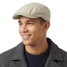 Vintage Herren Schiebermütze aus Baumwolle – Beige Flatcap