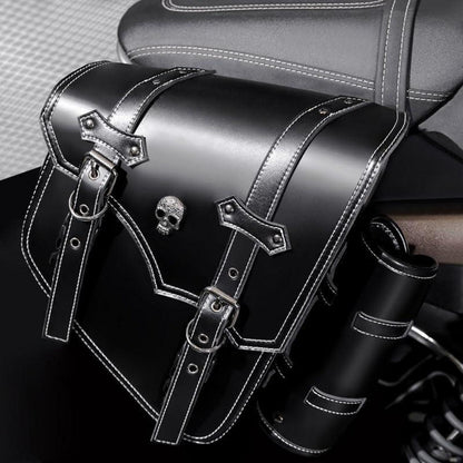 Motorrad Satteltasche 25L Wasserdicht mit Flaschenhalter in Lederoptik