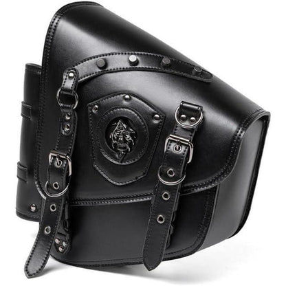 Motorrad Satteltasche 25L Wasserdicht mit Flaschenhalter in Lederoptik