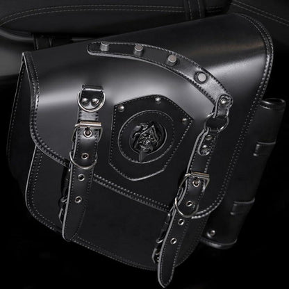 Motorrad Satteltasche 25L Wasserdicht mit Flaschenhalter in Lederoptik