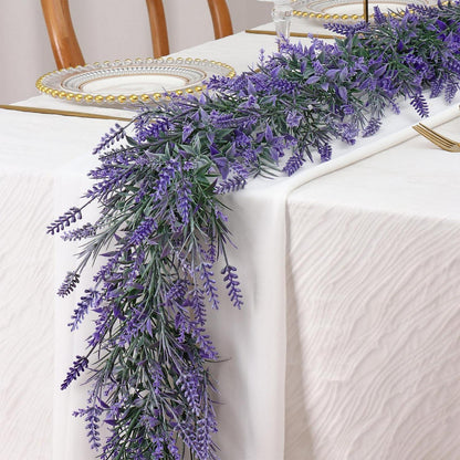 Lavendel Girlande 1,8m | Künstliche Lila Blumen Deko für Hochzeit & Garten