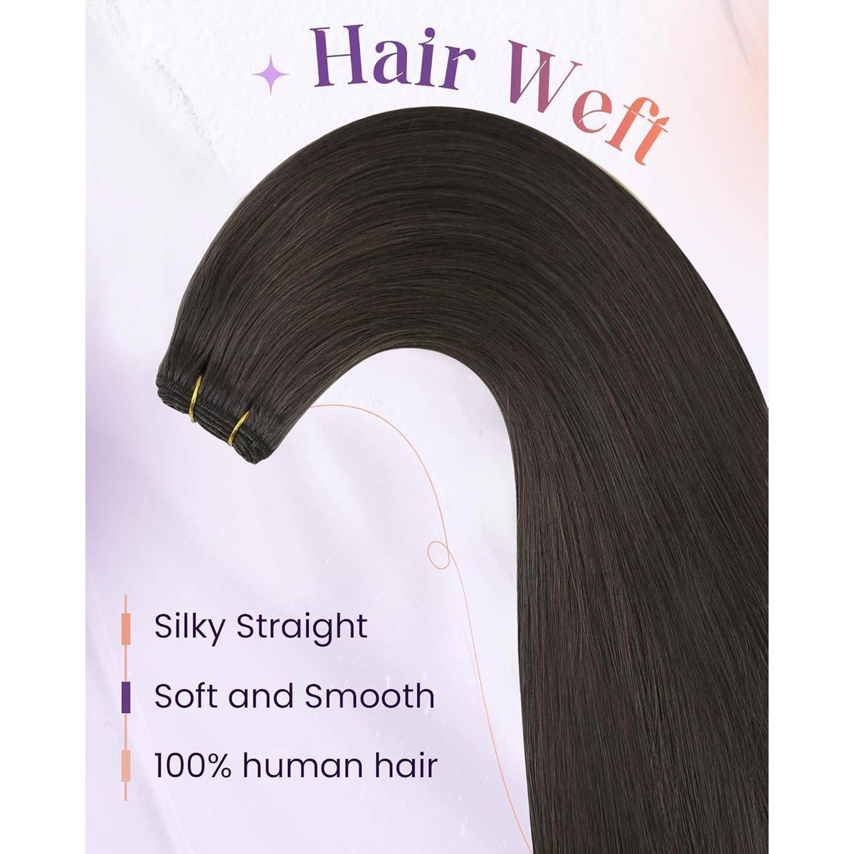 Echthaar Tressen Braun – Sew-in Haarverlängerung 35cm