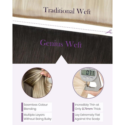 Echthaar Tressen Braun 55cm – Remy Weft Extensions