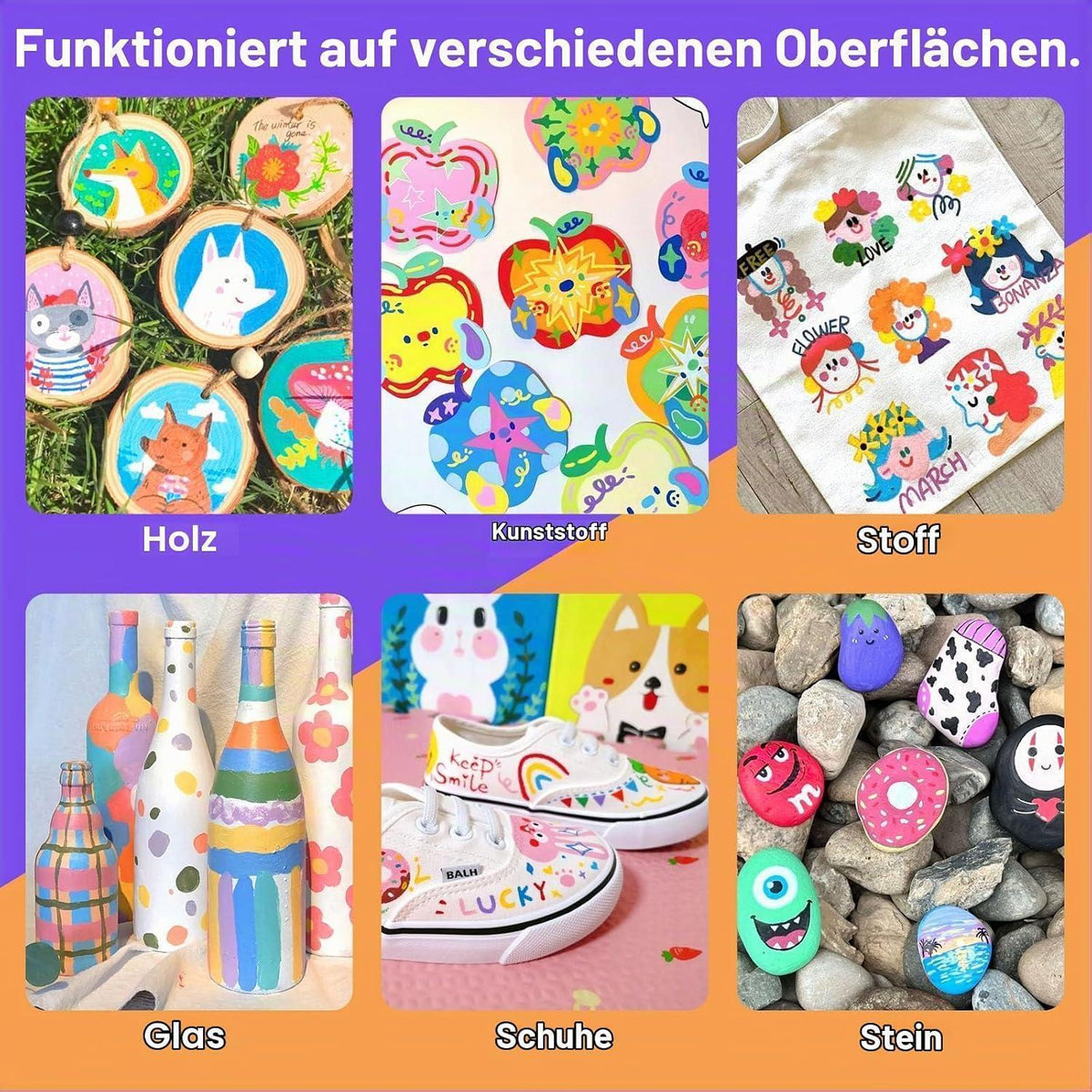 360 Acrylmarker Set – Intensive Farben für Stein, Holz & mehr