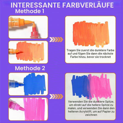 360 Acrylmarker Set – Intensive Farben für Stein, Holz & mehr