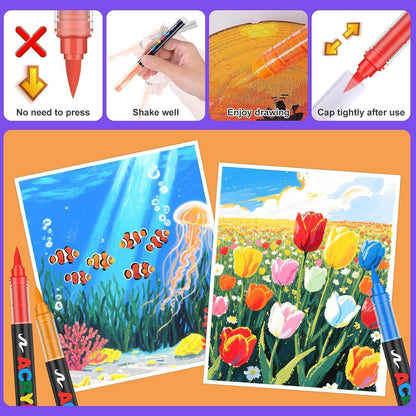 360 Acrylmarker Set – Intensive Farben für Stein, Holz & mehr