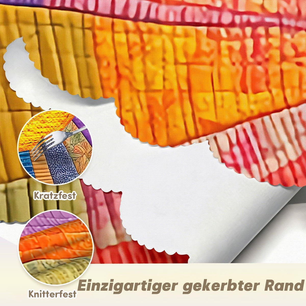 Runde Tischdecke 120 cm wetterfest – Sonnenstreifen für Garten & Balkon