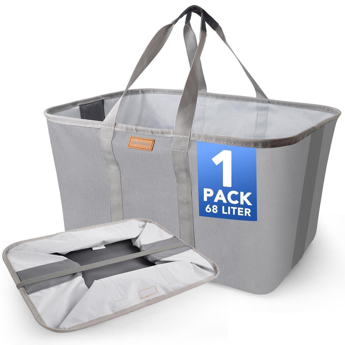Faltbarer Wäschekorb 68L – Extra flach & Standfuß