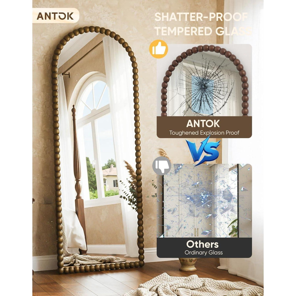 Ganzkörperspiegel 193x86 cm – Arch Design, Stand- & Wandspiegel