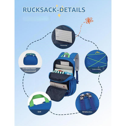Kinderrucksack 18L – Dunkelblau für Schule & Wanderungen