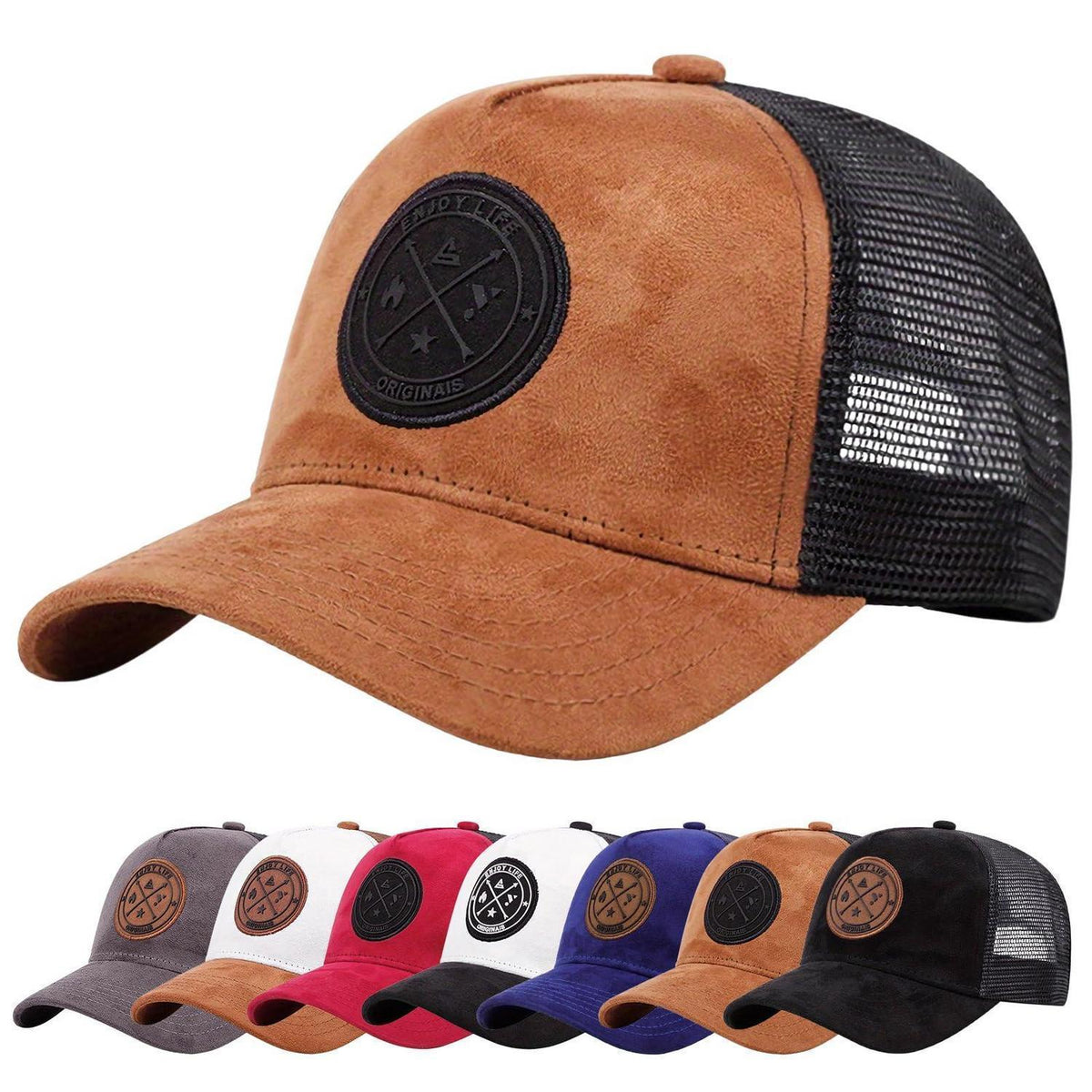 Herren Baseballkappe Einstellbar Braun | Sportlicher Sommerhut mit Mesh Rückseite