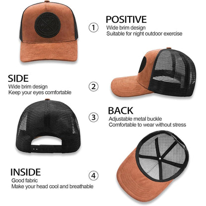 Herren Baseballkappe Einstellbar Braun | Sportlicher Sommerhut mit Mesh Rückseite
