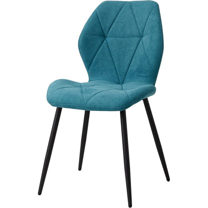 2 Esszimmerstühle Leinenstoff, gepolstert, blau