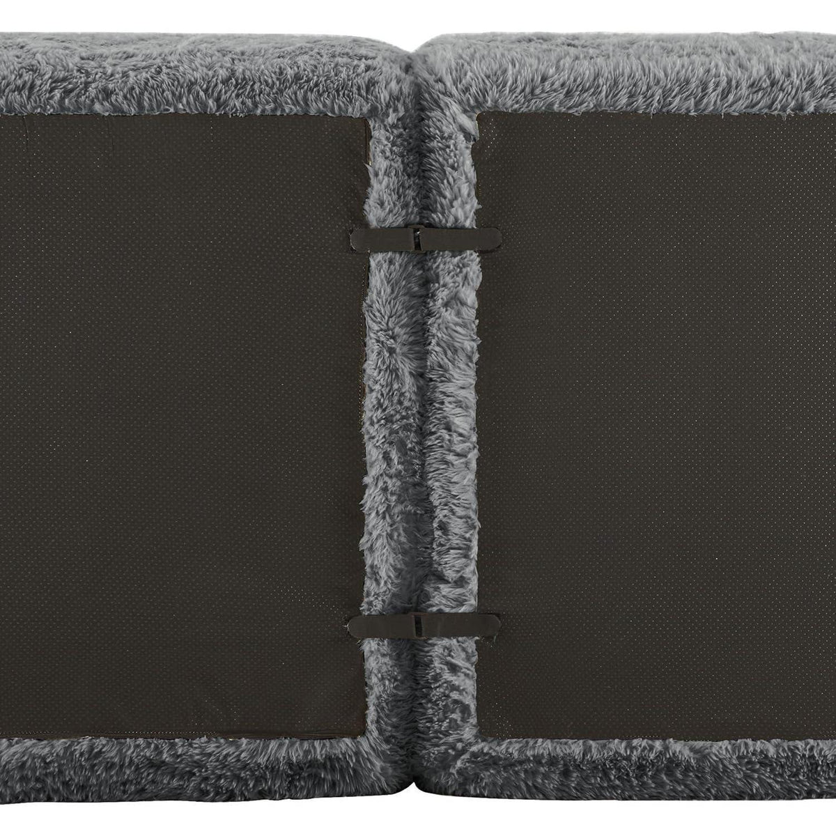 Graues 4-Sitzer Sofa mit Hockern | Modulares Design, Kein Aufbau