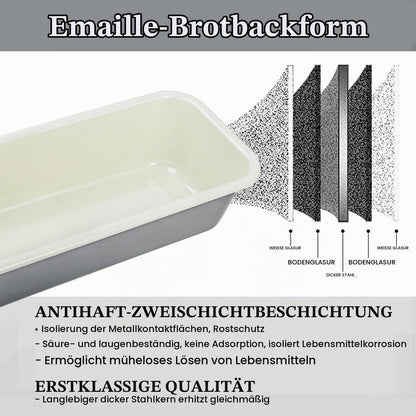 Emaille Brotbackform 30cm mit Deckel – Für Kuchen & Brot
