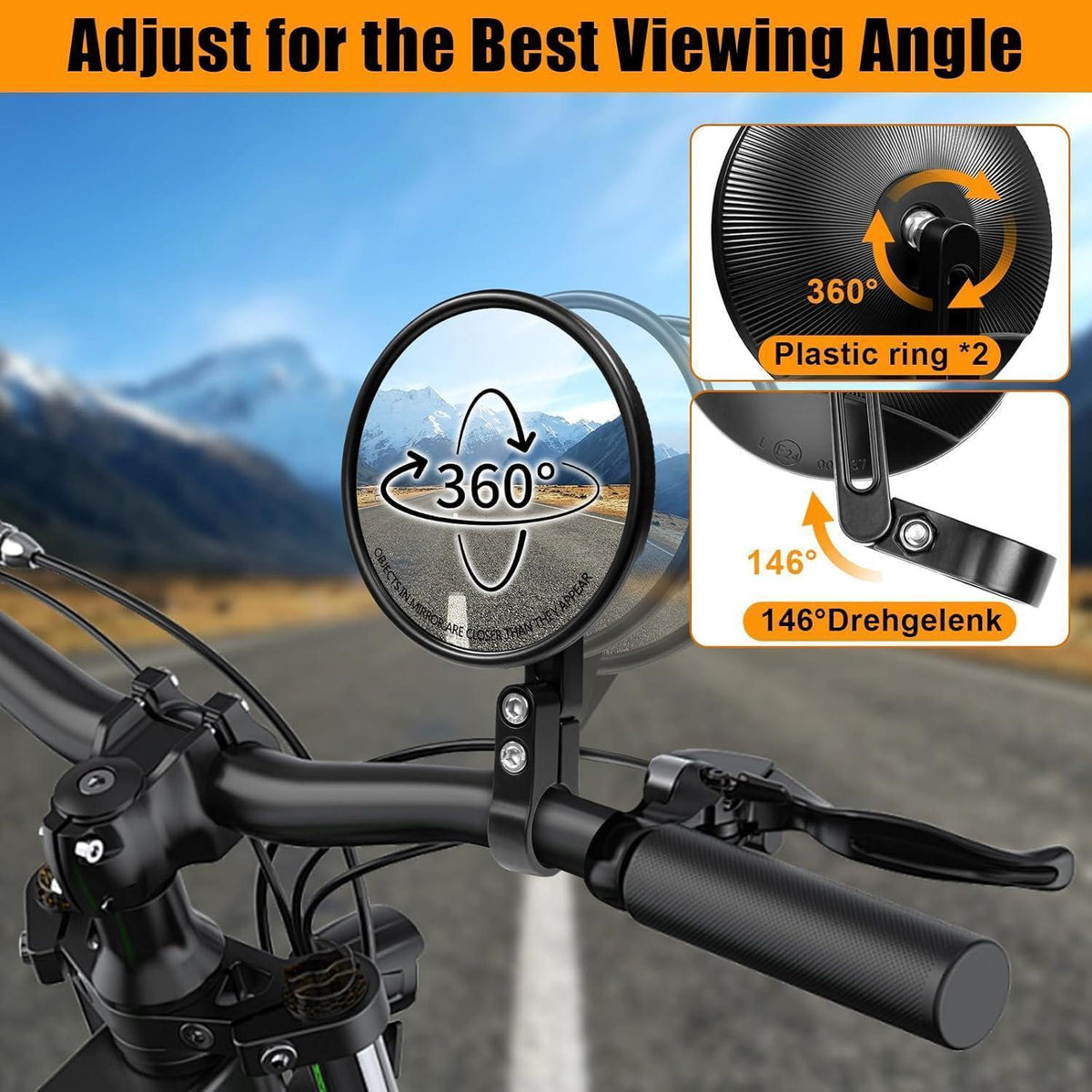 Motorrad Spiegel Set 360° drehbar – Universell & Verstellbar
