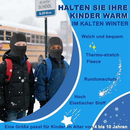 Kinder Sturmhaube Fleece Winter Grau – Warm & Winddicht