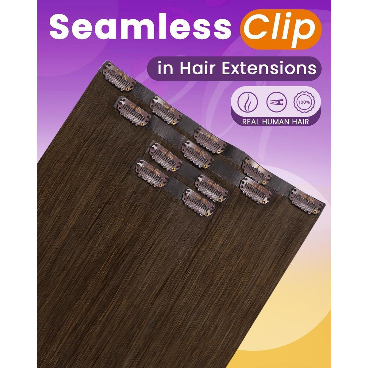 Echthaar Clip-Ins Braun 55cm – Natürliche Haarverlängerung
