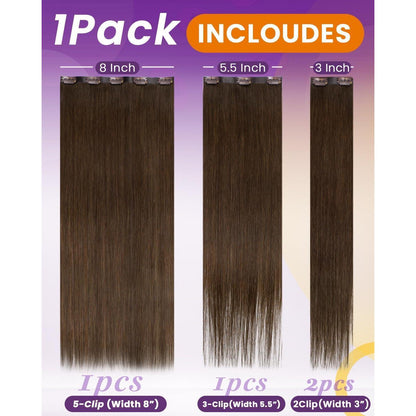 Echthaar Clip-Ins Braun 55cm – Natürliche Haarverlängerung
