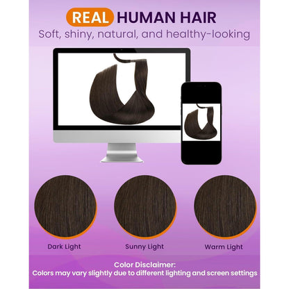 Echthaar Clip-Ins Braun 55cm – Natürliche Haarverlängerung