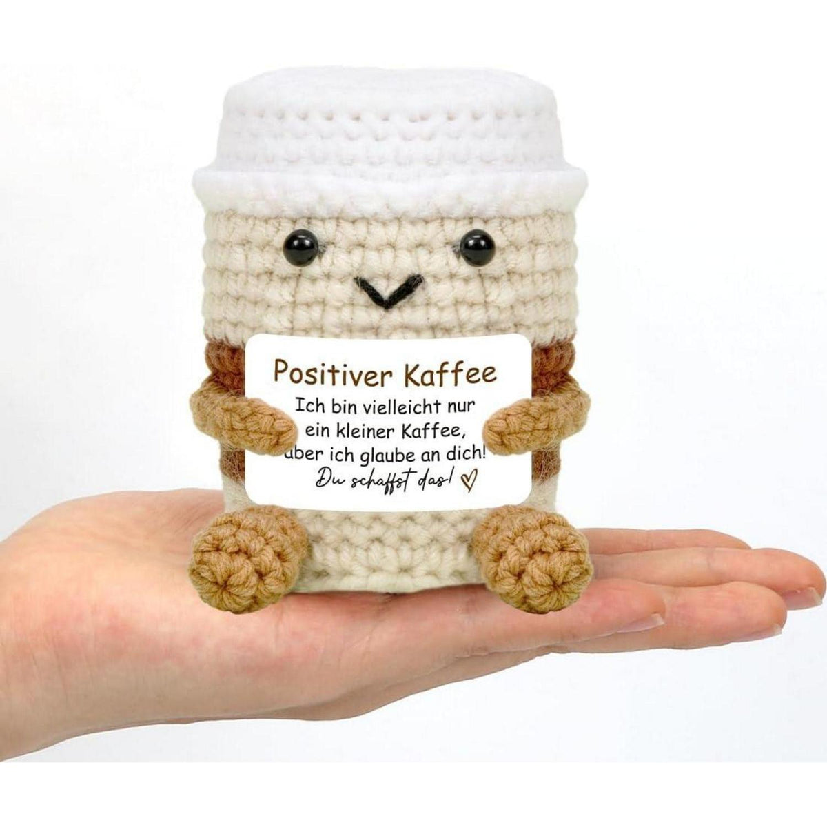 Gehäkelter Kaffee Kuscheltier - Emotionales Geschenk & Glücksbringer