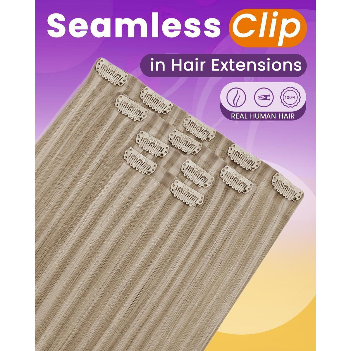 Blond Echthaar Clip-in Extensions – Remy Haar 40cm #16/22
