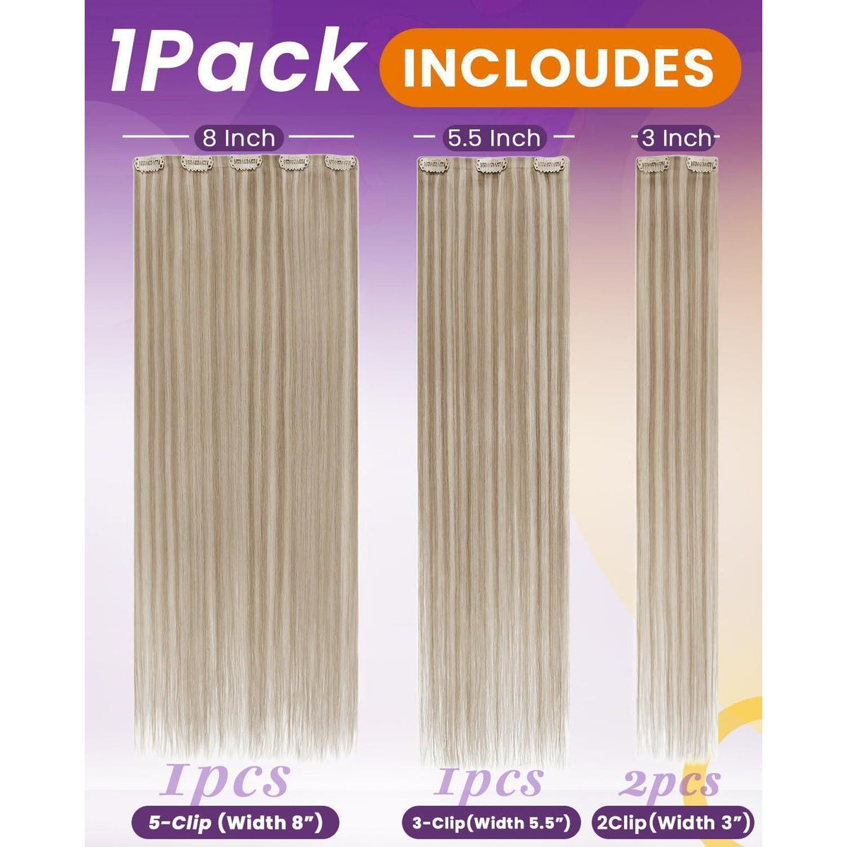 Echthaar Clip-in Extensions 55cm Blond Ombre