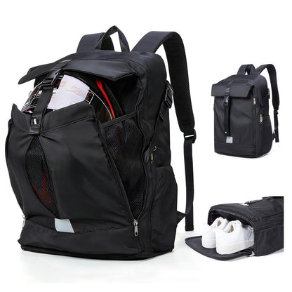 Motorradrucksack Wasserdicht mit Helmfach – Schwarz L