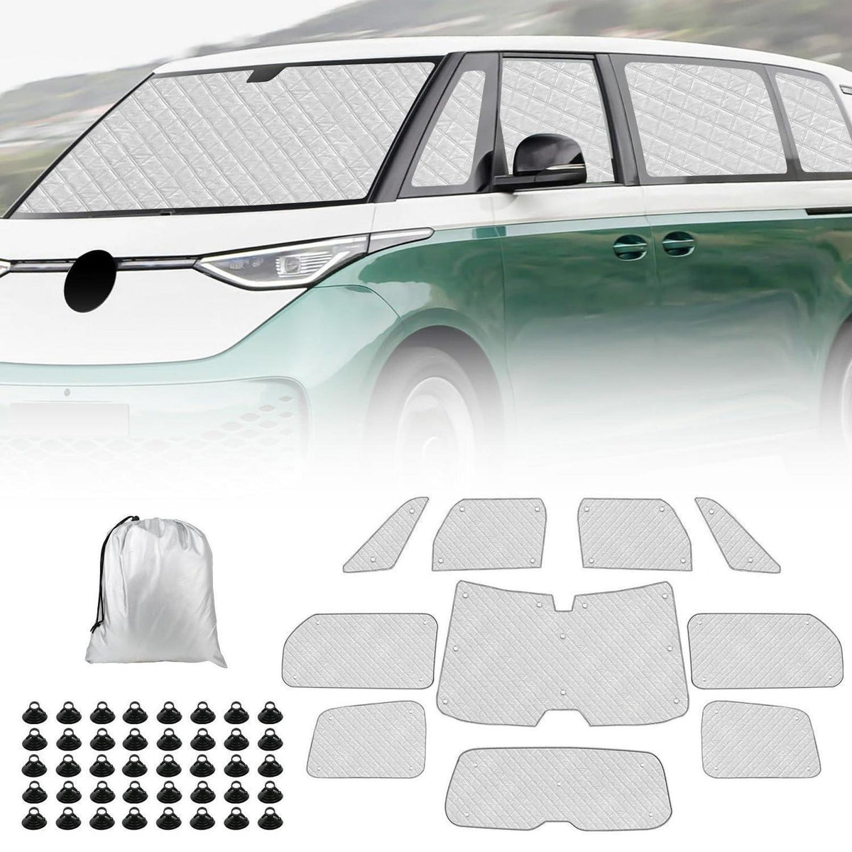 Thermomatte VW ID Buzz 2022-2026 LWB – Sonnenschutz & Isolierung