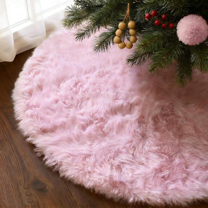 Rosa Plüsch Baumdecke 122cm Flauschige Kunstfell Christbaumdecke