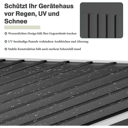 Metall Gerätehaus 196x132x187cm mit Schiebetür