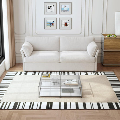 Modernes 2er Stoffsofa – Cremeweiß, 186 cm