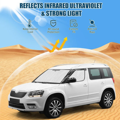 Thermomatte Skoda Yeti 5L 2009-2017 – 3tlg. Sonnenschutz Set