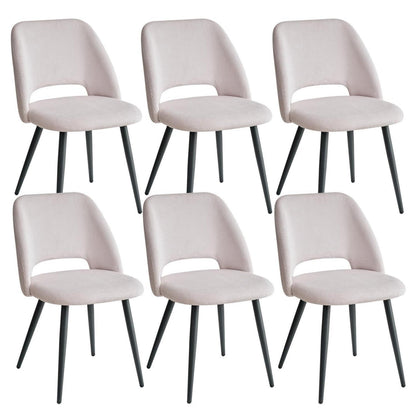 6 Esszimmerstühle mit Cordbezug, Beige – Bequem & Modern