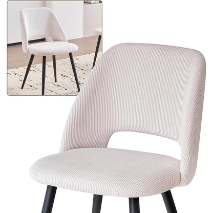 6 Esszimmerstühle mit Cordbezug, Beige – Bequem & Modern