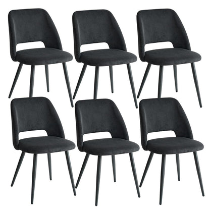 6 Esszimmerstühle mit Cordbezug, Schwarz