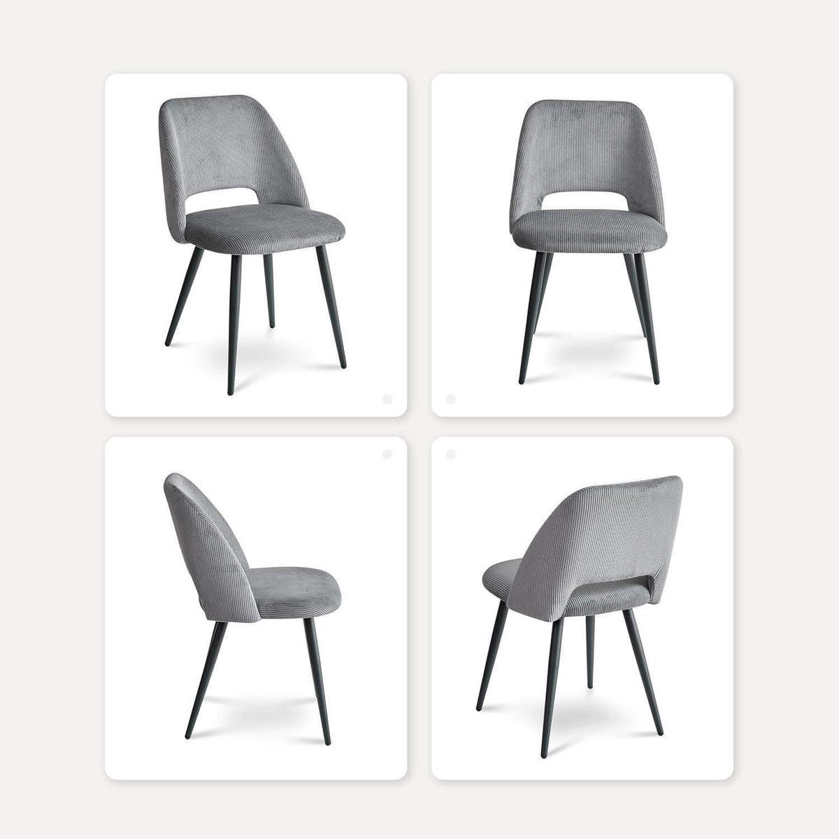 8 Esszimmerstühle mit Cordbezug & Metallbeinen – Modern & Bequem