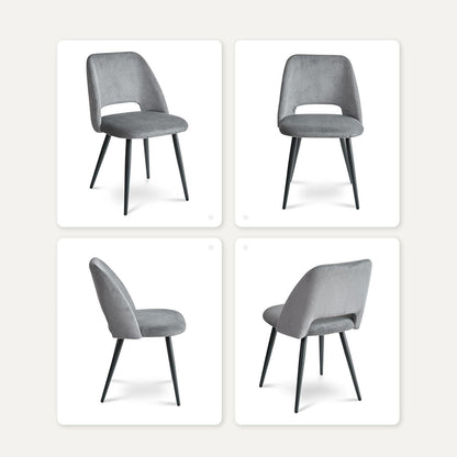 8 Esszimmerstühle mit Cordbezug & Metallbeinen – Modern & Bequem