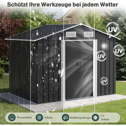 Metall Gerätehaus 196x132cm – Schiebetür & Wetterfest